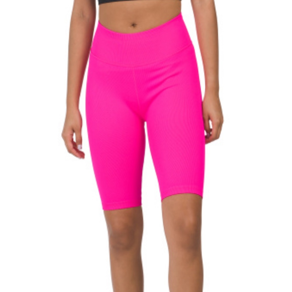 Calvin Klein performance THIN RIB HIGH WAIST BIKE SHORT 9 in INSEAM